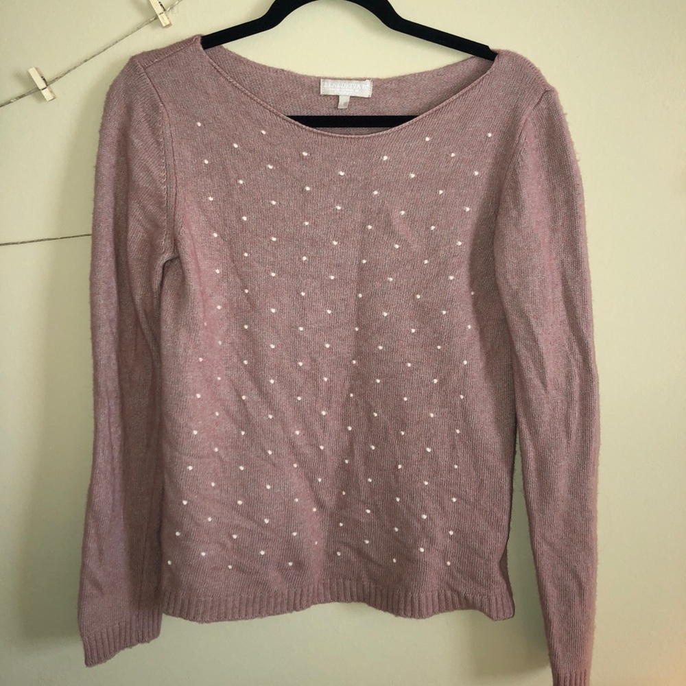 Pink with white dot sweater